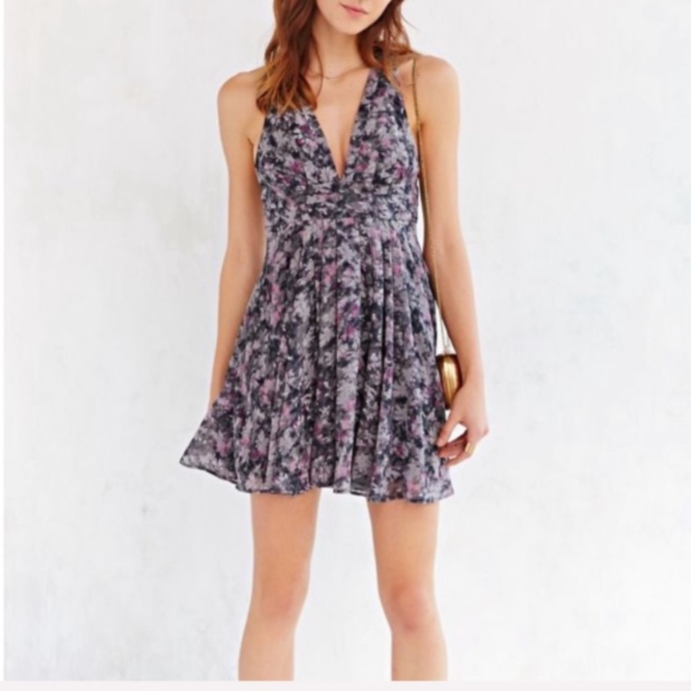 Kimchi Blue Chiffon Dandelion Halter Dress